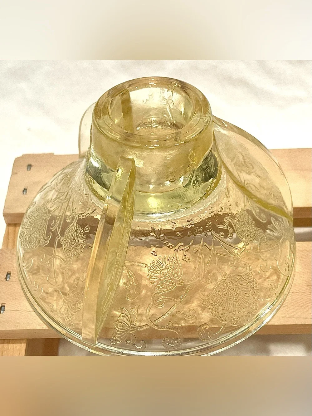 Pair (2) Hazel Atlas Candlestick Holders Yellow “Poppy” Depression Glass | EUC